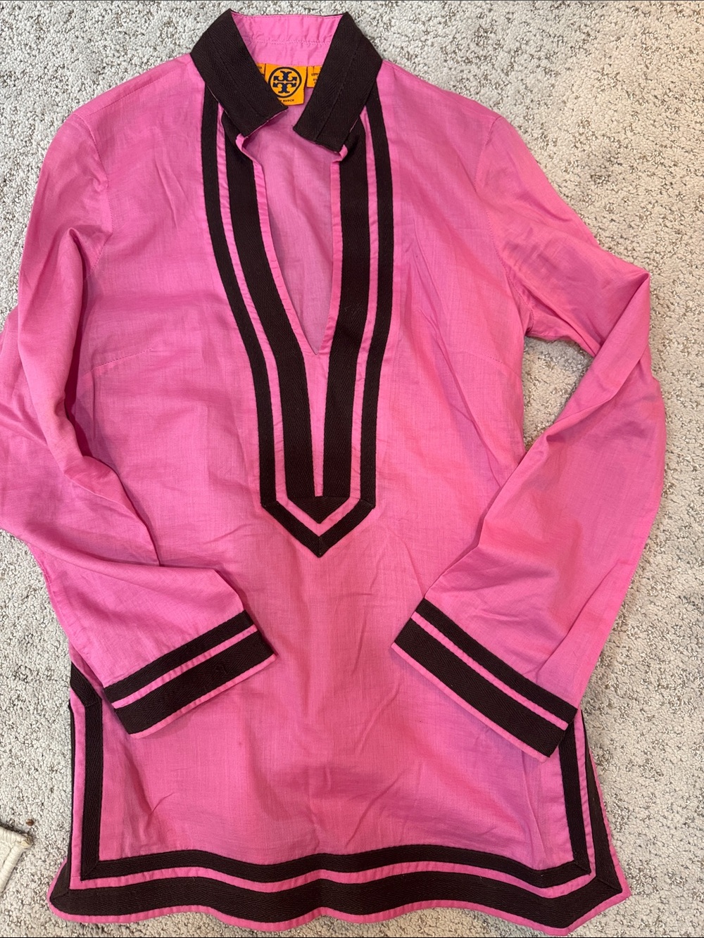 Tory Burch Pink Top with Black Logo Tag